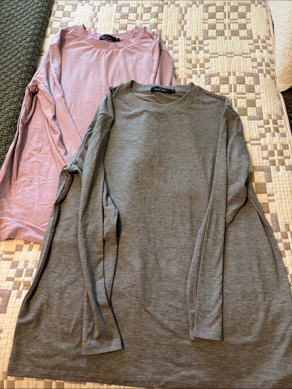 Amazon Women's Long Sleeve Tees - Pink and Gray